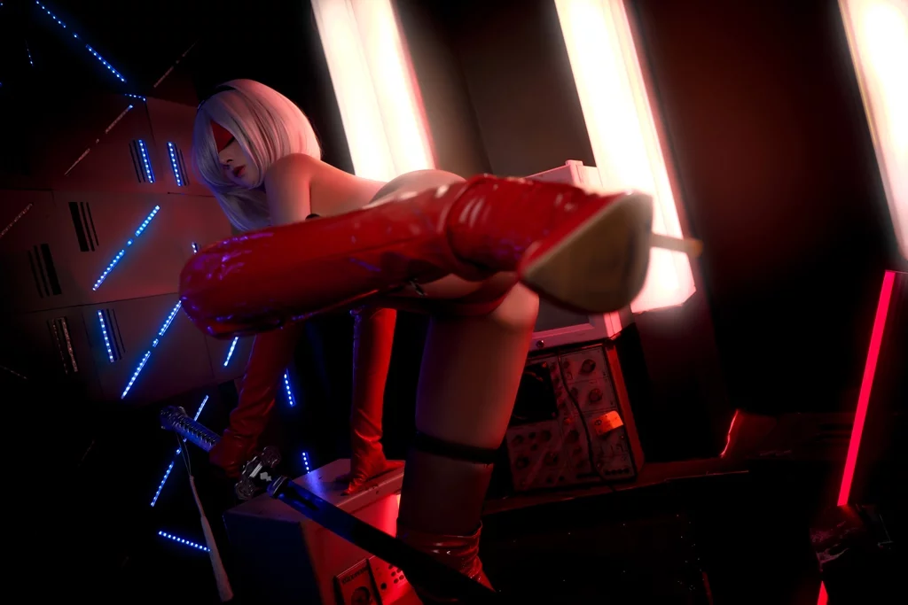 Косплей 2B в рождественском наряде из NieR Automata от NiannianD
