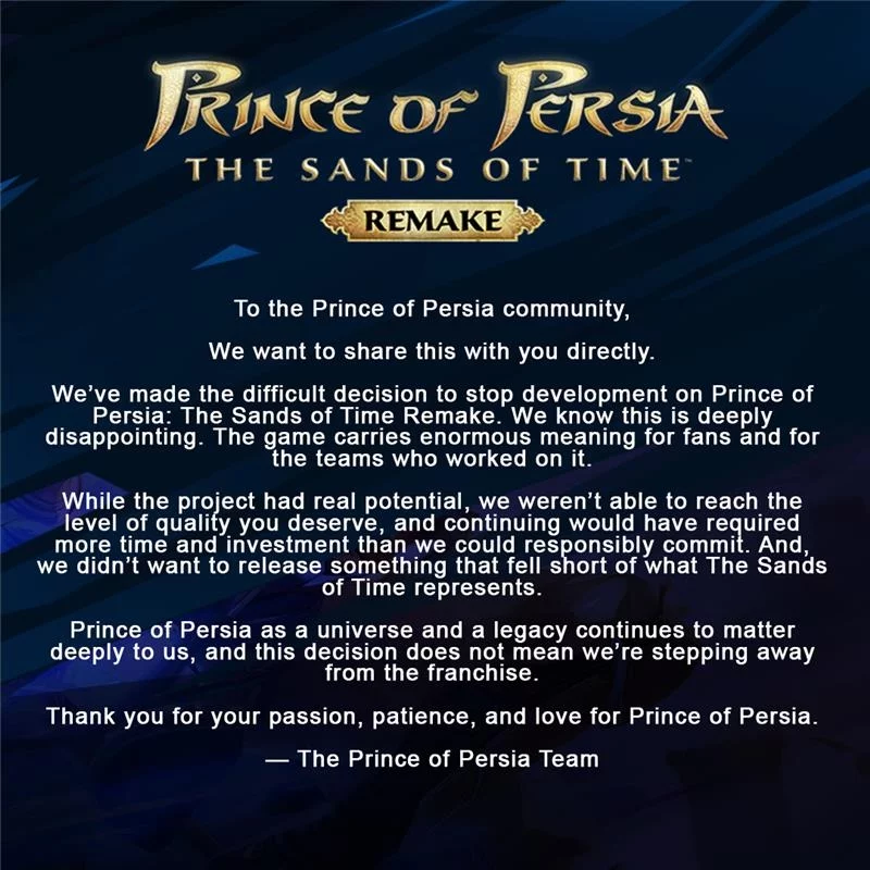 Ubisoft отменила 6 игр, включая ремейк Prince of Persia