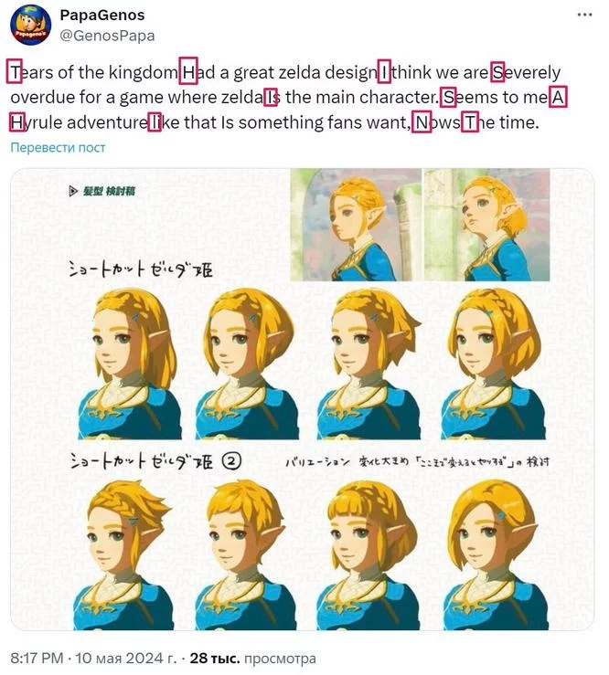 Возможный спин-офф The Legend of Zelda с играбельной Зельдой