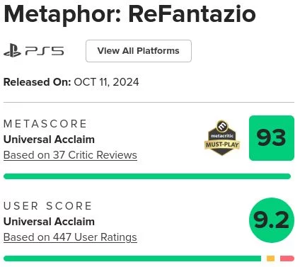 Screenshot 2024 10 14 At 19 52 18 Metaphor Refantazio Reviews Metacritic