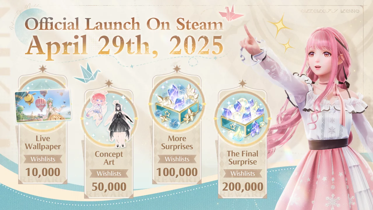 Infinity nikki выходит в steam 29 апреля и собрала более 200 000 «желаний»