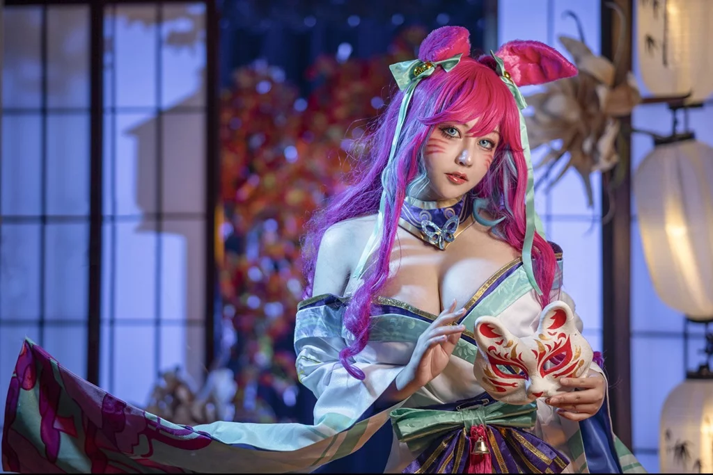Косплей ahri в скине spirit blossom из league of legends от kaneko 1