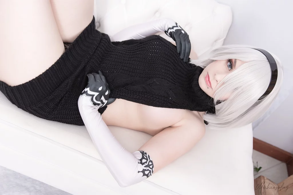 Косплей 2b в черном свитере из nier automata от miih cosplay 9