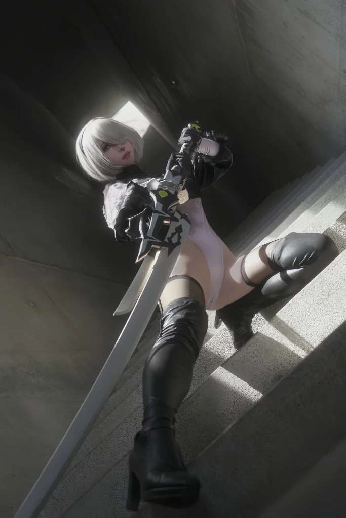 Косплей YoRHa No.2 Type B или просто 2B из NieR Automata от Vicyuuruu