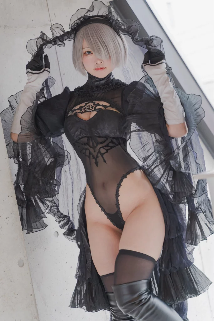 Косплей Чёрной Невесты 2B из NieR Automata от MinaseAiri